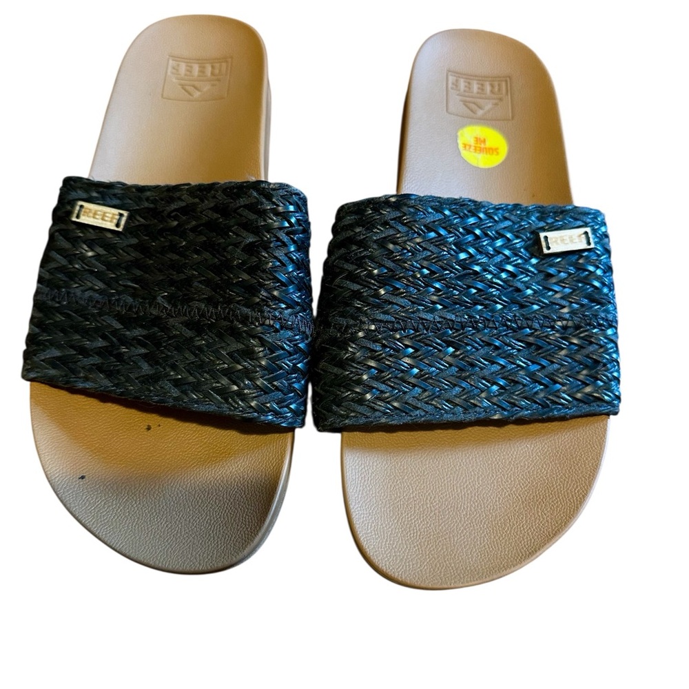 Reef Black and Tan Woven Sandals